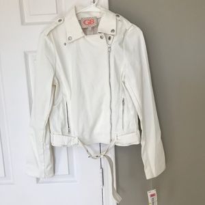 NWT white biker Jacket